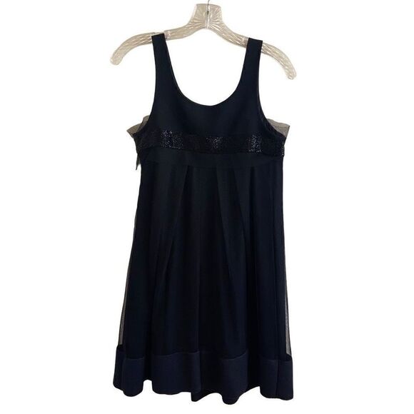 Vera Wang Black A-line Mini Dress Wool Silk Size 4 - Picture 2 of 6